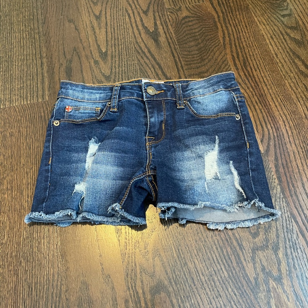 Hudson distressed cut off jean shorts size 12